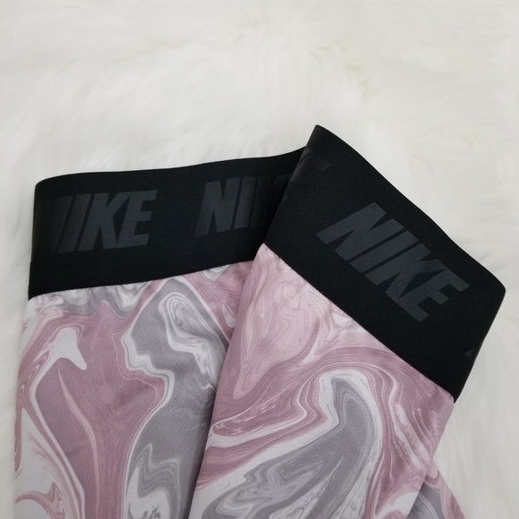 Nike Pink and White Swirl Leggings - Picture 3 of 7